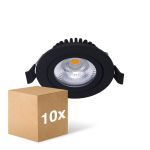 Fordelspakke 10x Noxion LED Vipbar Slim Spot sort 6W 550lm - 930 varm hvid | Udsnit 75mm - IP54 - bedste farvegengivelse 