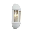 Ansell LED Vægbelysning Latina Halv Lanterne Hvid - Egnet til E27 Op Til 42W | IP65 - Bevægelses- og Lyssensor