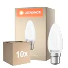 Fordelspakke 10x Ledvance Classic LED B22 Kerte Matt 3.4W 470lm - 827 Ekstra Varm Hvid | Erstatter 40W